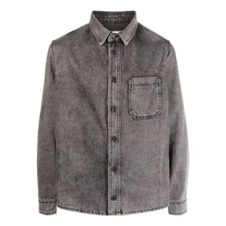 Camisas de Denim de manga larga para hombre Off-White, color marrón