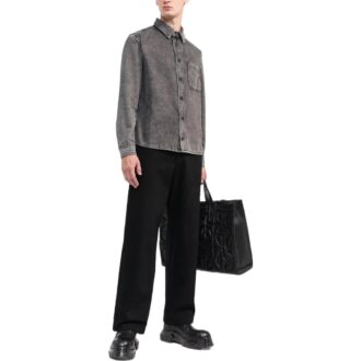 Camisas de Denim de manga larga para hombre Off-White, color marrón