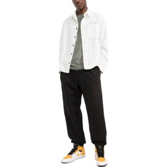 Camisas de Denim holgadas de un solo pecho con estampado en la espalda Off-White para hombre FW22, color blanco