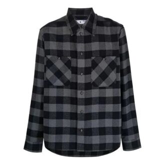 Camisas de franela a cuadros con flecha, manga larga, versión en negro