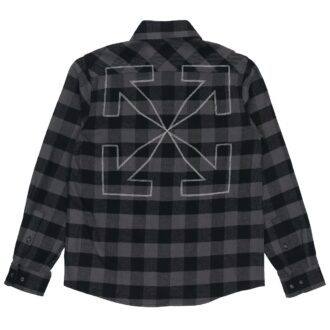 Camisas de franela a cuadros con flecha, manga larga, versión en negro