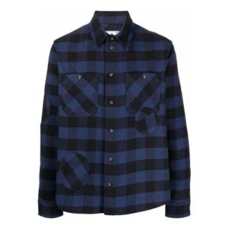 Camisas de franela a cuadros de manga larga, corte holgado, azul