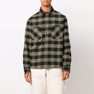 Camisas de franela a cuadros FW21 Arrow, manga larga, corte holgado, amarilla