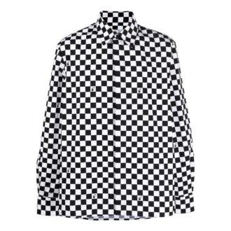 Camisas de hombre Off-White FW22 a cuadros, manga larga, versión en blanco y negro