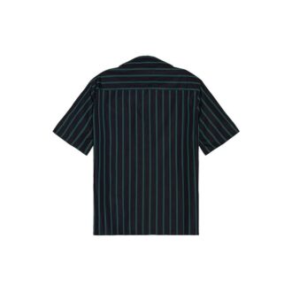 Camisas de manga corta a rayas con cuello cubano para hombre, colección Otoño-Invierno 2020