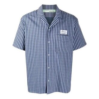 Camisas de manga corta con franja del logotipo, versión azul