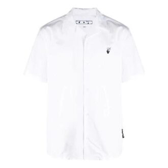 Camisas de manga corta con micrologo en el pecho SS21, color blanco