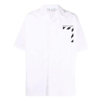 Camisas de manga corta de color liso con estampado, color blanco