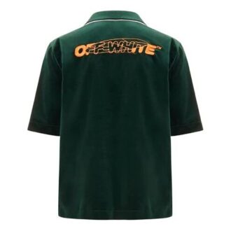 Camisas de manga corta FW20 Camisas de manga corta de terciopelo para hombre Verde