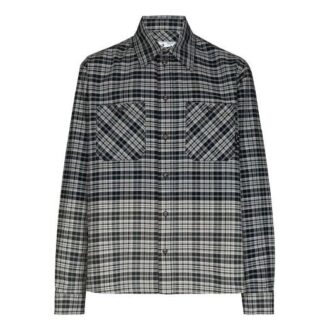 Camisas de manga larga a cuadros con bolsillo en el pecho, corte holgado, negro y gris, colección primavera-verano 2021