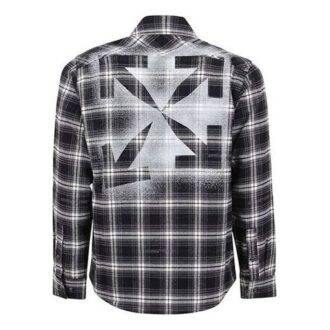 Camisas de manga larga a cuadros con estampado de flechas, color negro
