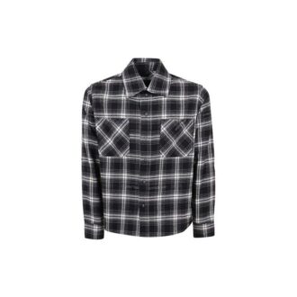 Camisas de manga larga a cuadros con estampado de flechas, color negro
