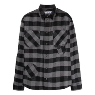 Camisas de manga larga a cuadros, gris