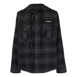 Camisas de manga larga con capucha a cuadros SS22, versión en negro