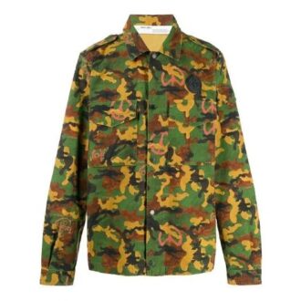 Camisas de manga larga con estampado de camuflaje, versión verde
