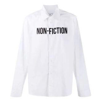 Camisas de manga larga con estampado FW20 Non-Fiction para hombre, color blanco