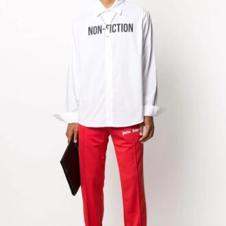 Camisas de manga larga con estampado FW20 Non-Fiction para hombre, color blanco