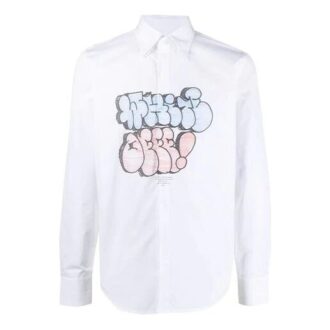 Camisas de manga larga con estampado SS21, color blanco