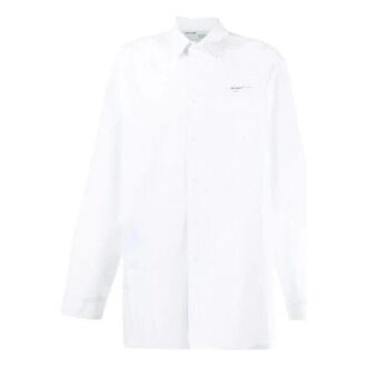 Camisas de manga larga de corte holgado con estampado bordado y color liso, en blanco
