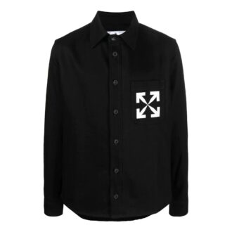 Camisas de manga larga de Denim con estampado de logotipo de Arrows, temporada primavera-verano 2022, color negro