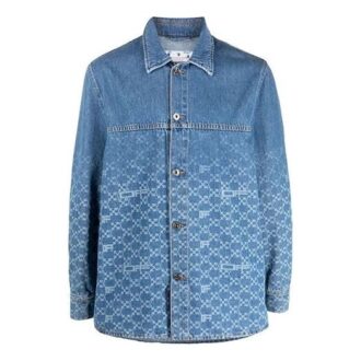 Camisas de manga larga de Denim degradado azul