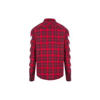 Camisas de manga larga de franela a cuadros SS21, corte holgado, color rojo
