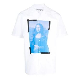 Camisas de pantalón corto con logo estampado SS21, color blanco