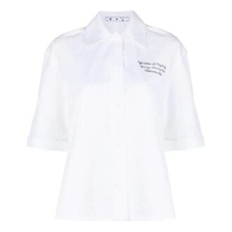 Camisas de Pantalones Cortos unisex con bordado SS21, color blanco