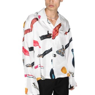 Camisas de seda con apliques Pascal para hombre, color blanco