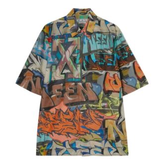 Camisas multicolor de manga corta con estampado de logotipo y grafitis para hombre de Off-White