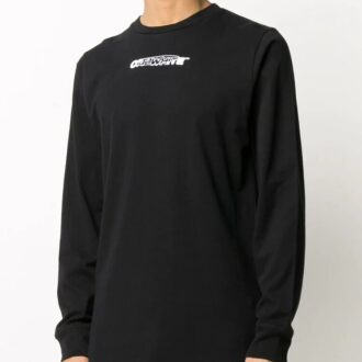 Camisas negras con estampado de logotipo para hombre de Off-White