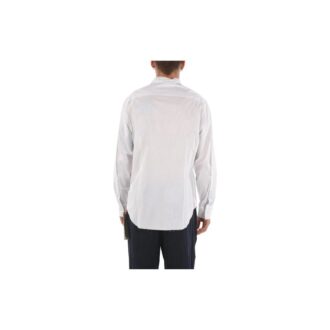Camisas Off-White para hombre de manga larga con estampado de logotipo en color liso, versión en blanco