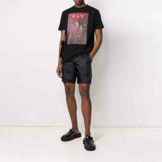 Camiseta ajustada de manga corta con estampado Caravaggio «Negro»