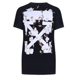 Camiseta ajustada Off-White Carryover «Black Flower Pattems»