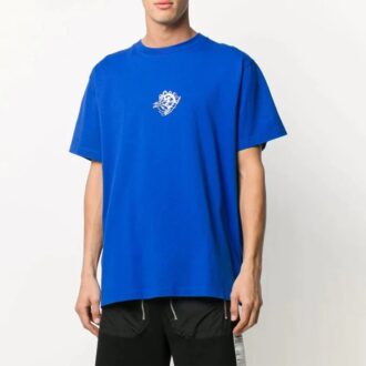 Camiseta azul con estampado de logotipo para hombre de Off-White