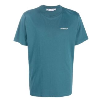 Camiseta azul de manga corta con cuello redondo y estampado de flechas para hombre Off-White FW22, versión estándar