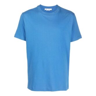 Camiseta azul de manga corta con cuello redondo y estampado de logotipo grande de Off-White para hombre, colección FW22