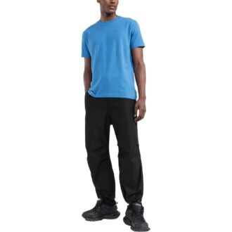Camiseta azul de manga corta con cuello redondo y estampado de logotipo grande de Off-White para hombre, colección FW22