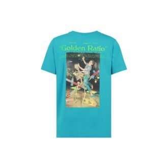 Camiseta azul de manga corta Off-White para hombre con estampado de personaje esquelético C/O Virgil Abloh, versión normal