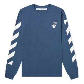 Camiseta azul de manga larga con estampado de flechas