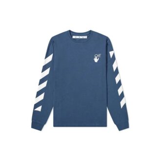 Camiseta azul de manga larga con estampado de flechas