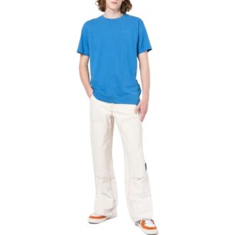 Camiseta azul de pantalón corto con cuello redondo y estampado liso Off-White para hombre FW22