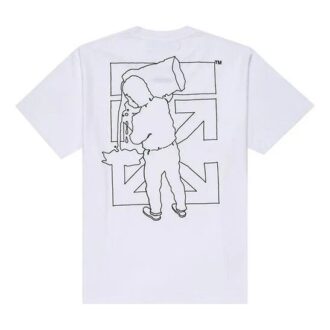 Camiseta blanca con estampado de logotipo para hombre de Off-White