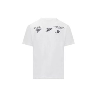 Camiseta blanca de algodón de manga corta con estampado para hombre de Off-White