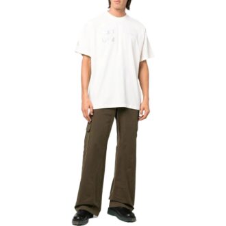 Camiseta blanca de manga corta con cuello redondo y estampado de flechas Off-White para hombre, colección primavera-verano 2022