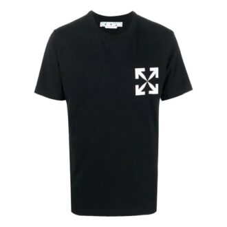 Camiseta blanca de manga corta con cuello redondo y logotipo de flecha en color liso de Off-White para hombre, colección primavera-verano 2022