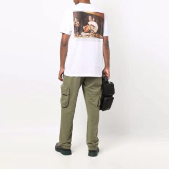 Camiseta blanca de manga corta con estampado Caravaggio de Off-White para hombre FW21