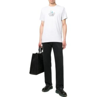 Camiseta blanca de manga corta con estampado de logotipo en color liso para hombre de Off-White