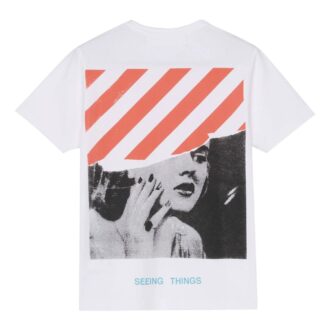 Camiseta blanca de manga corta con estampado de Marilyn Monroe para hombre de Off-White