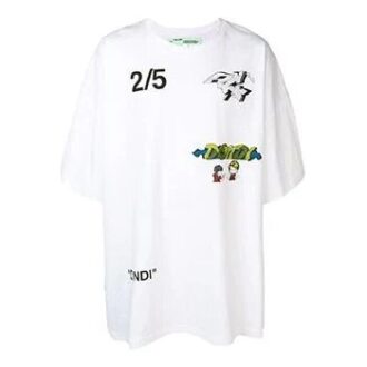 Camiseta blanca de manga corta con estampado en la espalda Off-White para hombre